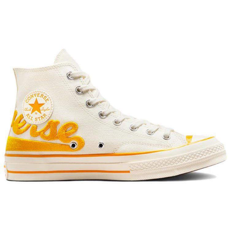 Converse 70. roky Chuck 70 Klasické Trendové Vysoké Plátené Topánky Unisex Tenisky Biela Oranžová A04909C