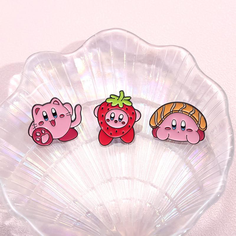 Bee Cartoon Creative Design Metal Badge Unique Kirby Inspired Pin For Collectors