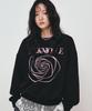 Nigaennikol Nicole Rose Printing Sweatshirt_Black Pink