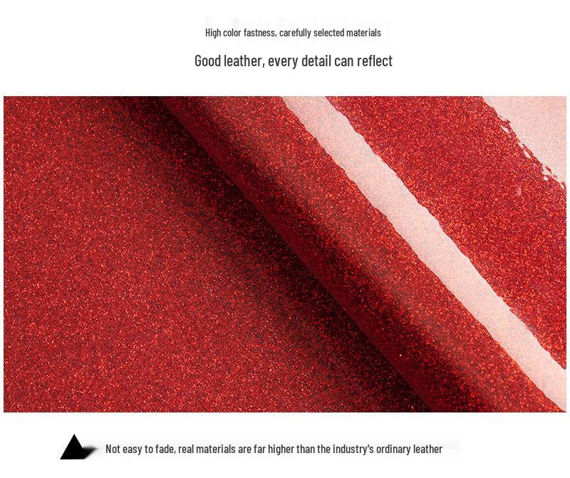 Non-Shedding Soft Glitter PU Leather Fabric Mirror Finish