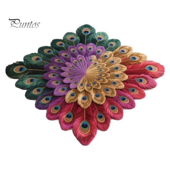 Artistic Door Rug Peacock Indoor Mat Non Slip Front Colorful Decorative Animal Feathers Floor Area for Entryway Living Room Bathroom Sturdy