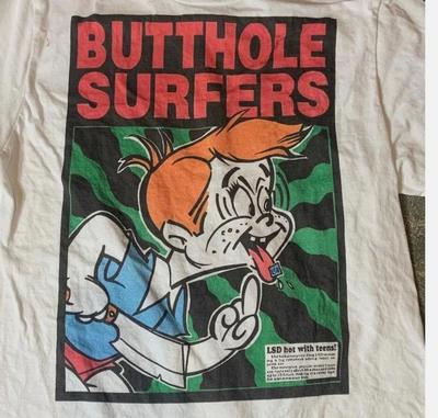 Ρετρό στυλ Butthole Surfers ροκ περιοδεία κοντομάνικο λευκό χρώμα μπλουζάκι Unisex T-Shirt