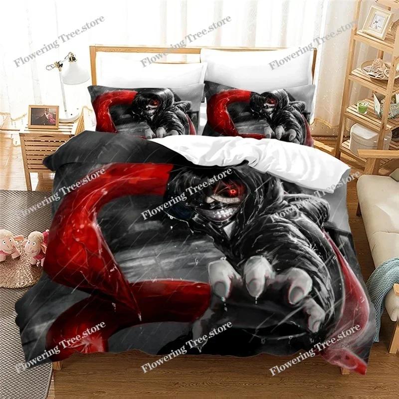 Home Textile Tokyo Ghoul Anime Manga Goth Bedding Set Printed Duvet Cover Set Pillowcase Twin Full Queen King Bedclothes029