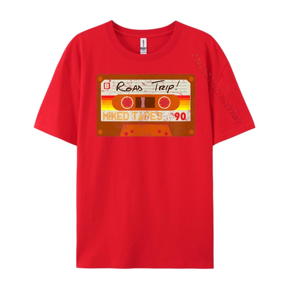 Nostalgic 70s 80s 90s Road Trip Cassette Mens Clothing 2025 Camisetas Graphic Cotton Funny Camiseta Slogan S