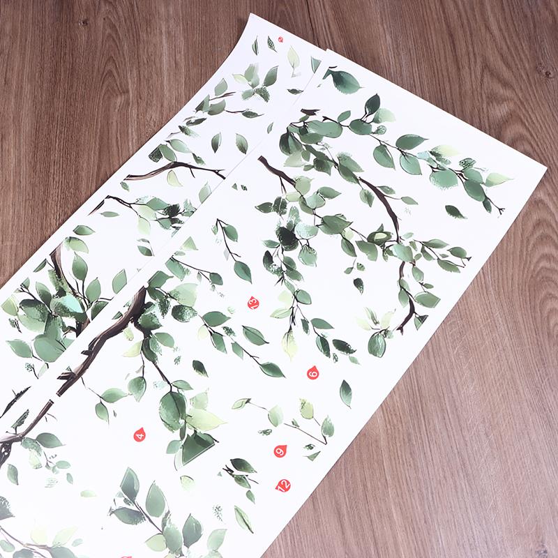2Pcs/Set Removable Self Adhesive Stickers Tree Branches Leaves Birds Wall Stickers Bedroom Living Room Decoration Accessories