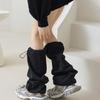 Harajuku Cargo Leg Cover with Adjustable Drawstring Motorcycle Punk Baggy Footless Socks Leg Warmer Gaiters for Women
