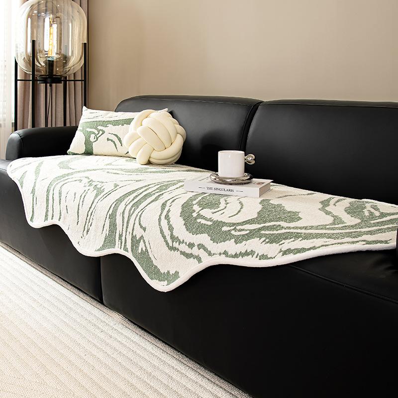

New Special-Shaped Sofa Cushion, Universal In All Seasons, Non-Slip Chenille Straight Row Sofa, Seat Cushion, Cloth Blanket Irregular 90*90cm