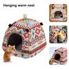 Squirrel Bed Colorful Pattern Keep Warmth Soft Texture Cute Pet Rat Squirrel Nest with Chain Small Animal Supplies