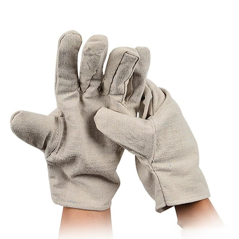 

Thickened Anti-slip Canvas Welding Gloves - White Shell, Wear-resistant for Work & Handling