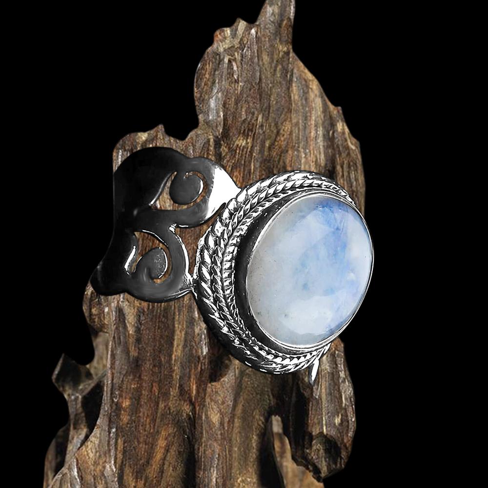 Moonstone Gemstone Ring, Solid 925 Sterling Silver Ring, Birthstone Ring, Thanksgiving Gift, Silver Jewelry