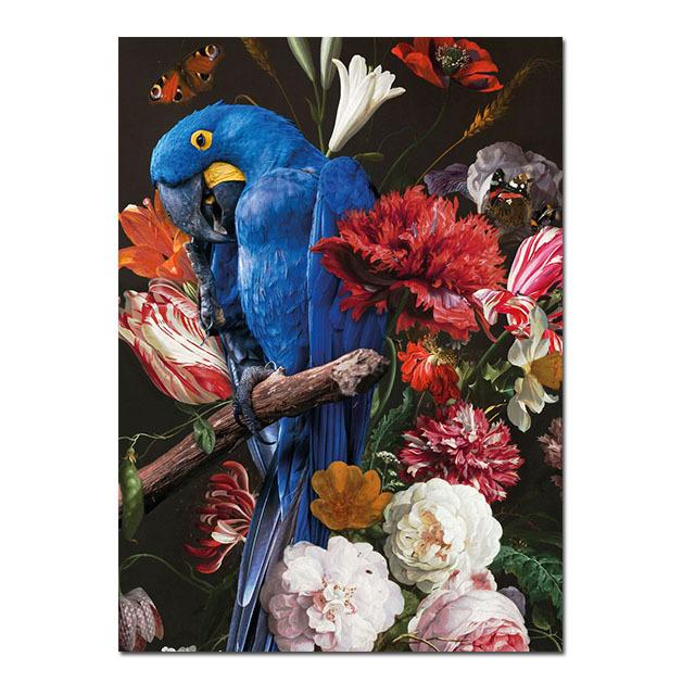 

Плакаты на скандинавскую тему, красивый попугай ара в цветах, холст, живопись, красочные птицы, настенные художественные принты, декоративная роспись на стене комнаты 21cm×30cm NoFrame