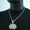 Jewelry Full Diamond NO EXCUSEZ English Letter Hanging Fashion Hip Hop Necklace Men's Pendant
