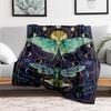"Enchanted Moth & Cicada Art Print: Celestial Nature Decor"Blanket Flannel Throw Blanket for Sofa, Bed, Travel, Camping, Office, Couch, Chai