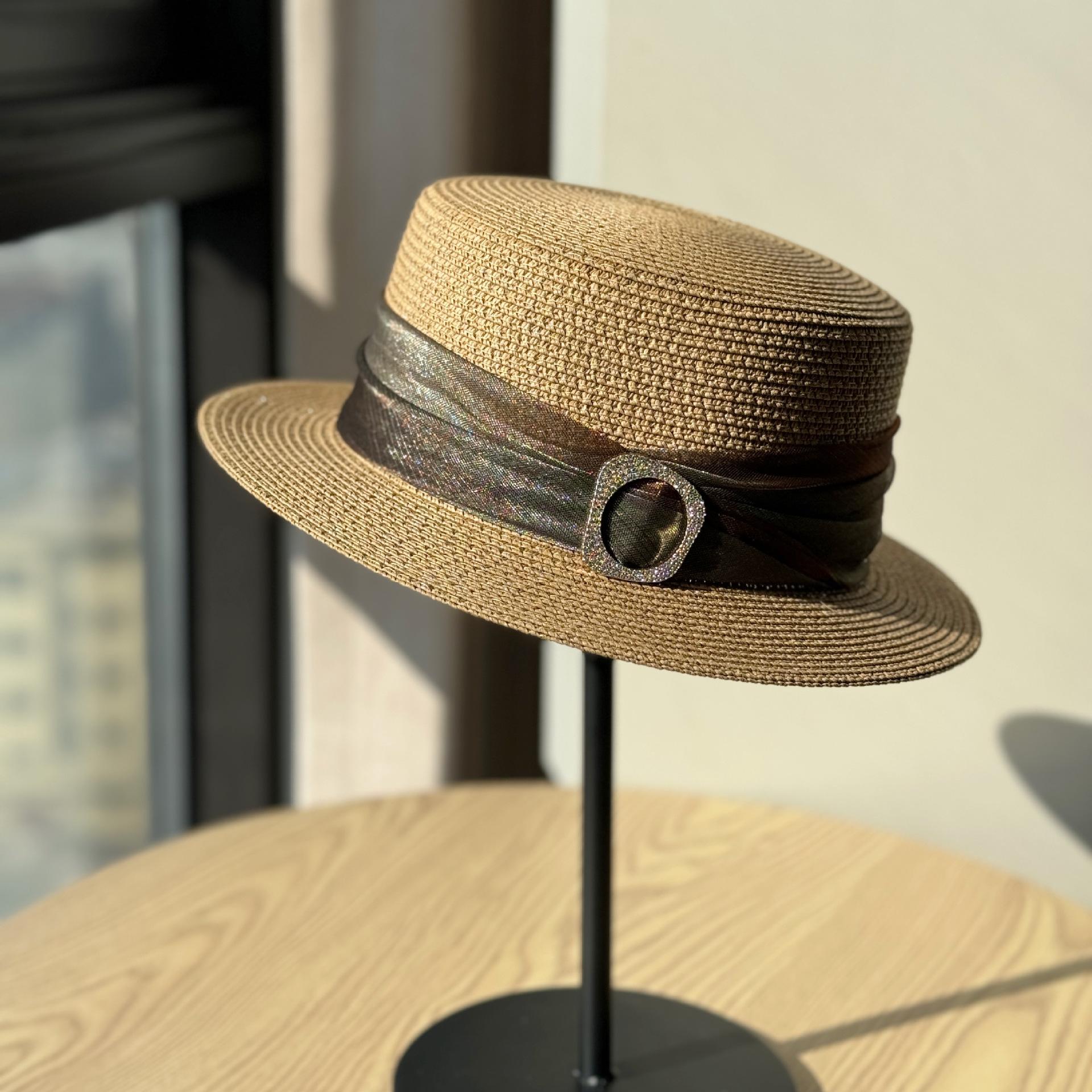 

Women New Summer Straw Hat Retro Top Hat Women s Sunshade Beach Hat Jazz Hat Adjustable хакі
