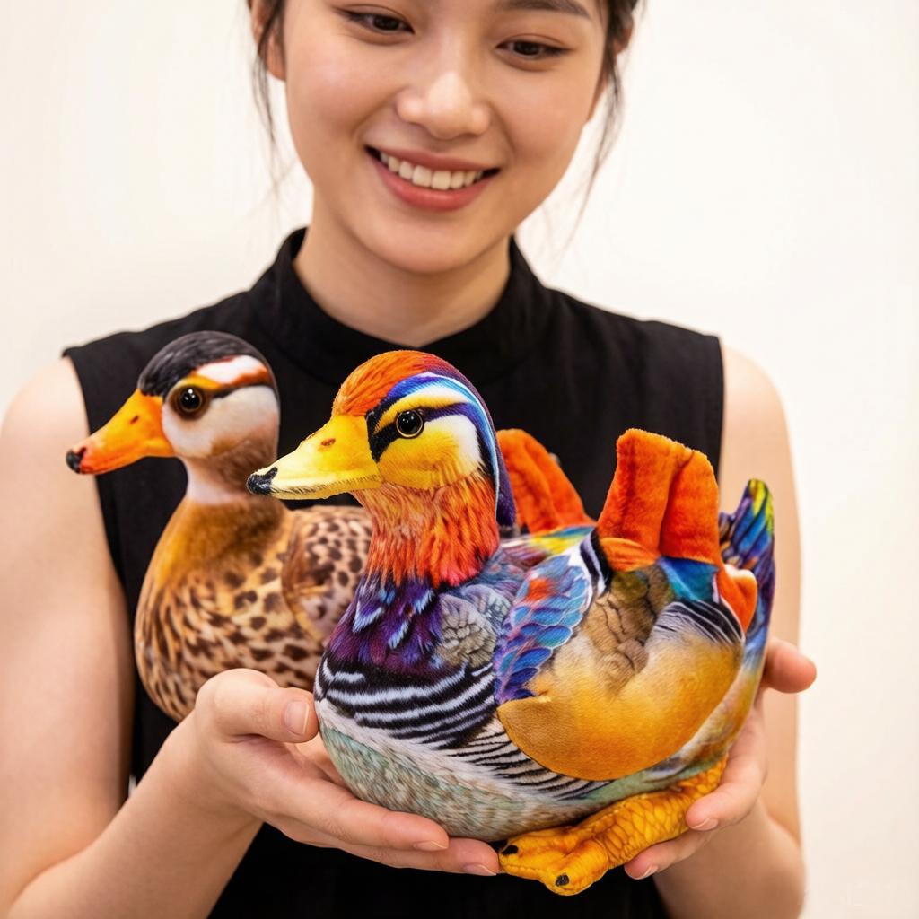 Household Items No.2 Unisex 25/28Cm Colorful Mandarin Duck Plush Toy Simulated Stuffed Animal Plushie Companion Birthday Gift