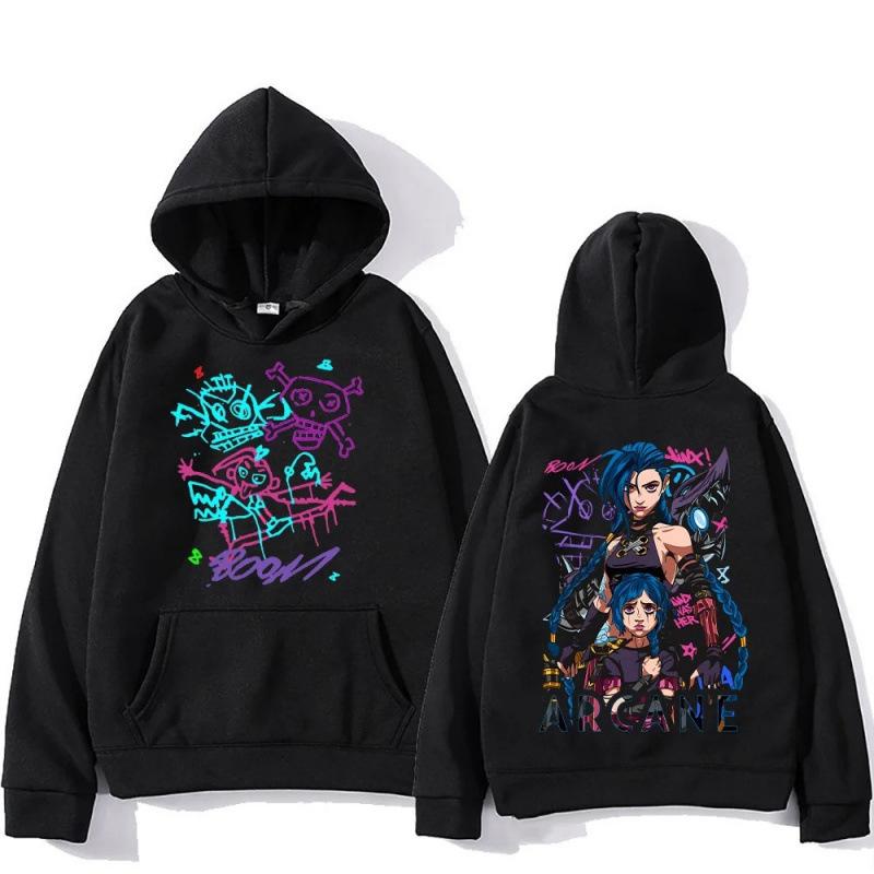 Bluzy z kapturem Arcane Jinx Mężczyźni Kobiety Odzież Harajuku