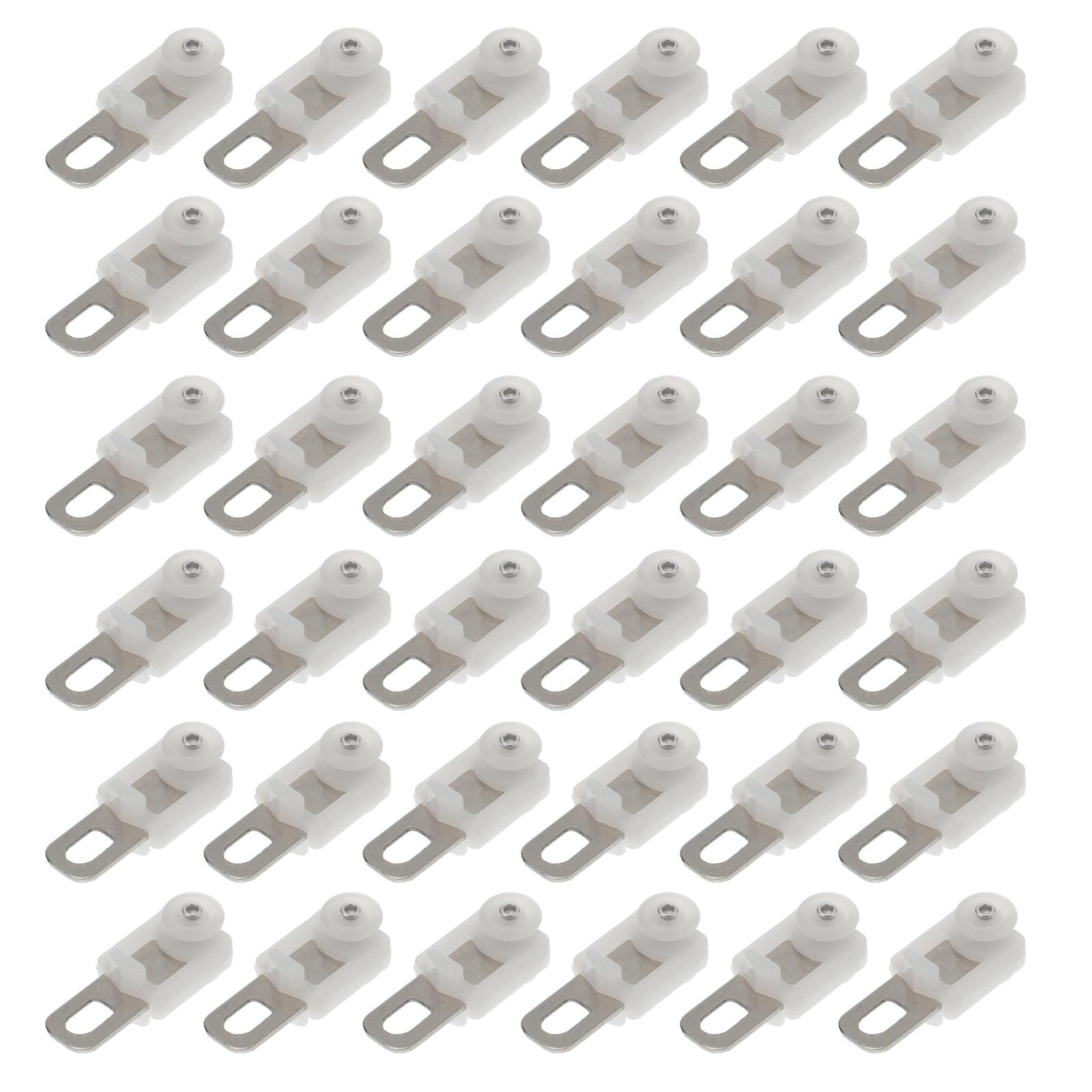 

50 Pcs Stainless Steel Heavy Duty Silent Curtain Track Roller With Hooks Strong Wheel Carrier For Decorative Accessories белый