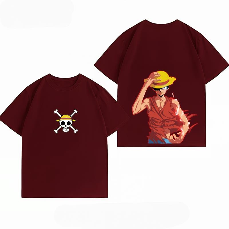 Unisexs Clothing New 100 Cotton Breathable Summer TShirt One Piece Luffy Print Casual Streetwear Unisexs TShirt