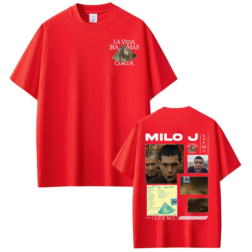 Rapper Milo J La Vida Era Mas Corta Album Tees Men Women Hip Hop Tshirt Cotton Casual High Quality Fashion ONeck Tshirt Tops