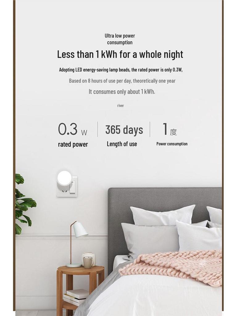 LED Night Light: Automatic Charging & Intelligent Light Control for Breastfeeding