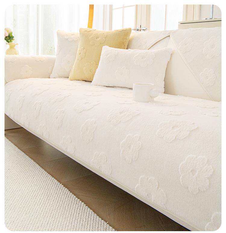 

Короткая плюшевая жаккардовая L-образная подушка для дивана, пылезащитный коврик для гостиной, домашнего дивана, противоскользящий зимний диван, полотенце, наволочка 70X70cm 1pcs