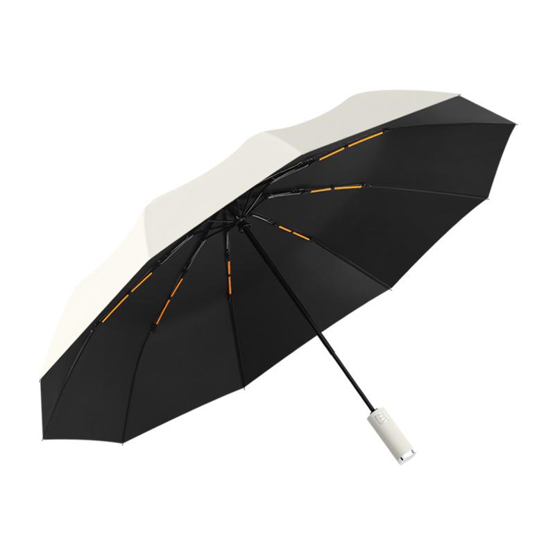 Fully automatic folding weather and rain umbrella three-fold umbrella strong large double thickened sunshade advertising umbrella print logo
