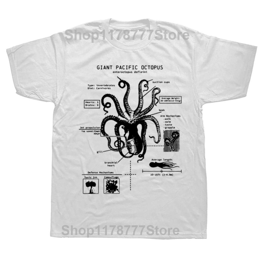 Marine Octopus Tshirt Octopus Species Diving Marine Round Neck Cotton Tshirt Summer Streetwear Casual T Shirt Unisex Tops Tees