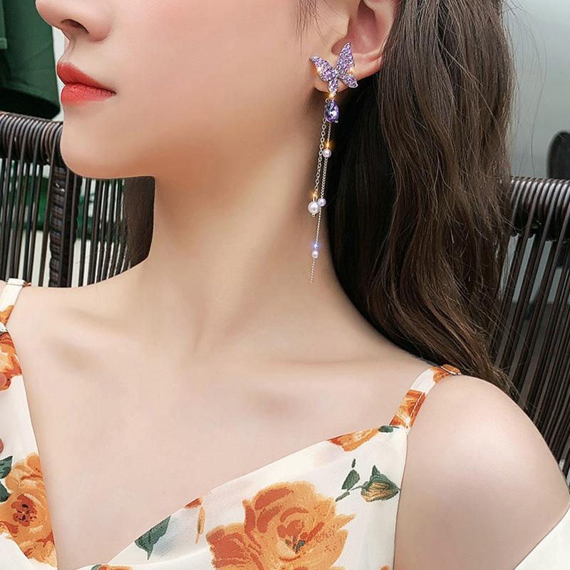 2023 New Fashion Trend Unique Design Elegant Delicate Light Luxury Black Butterfly Earrings Women Jewelry Party Premium Gifts