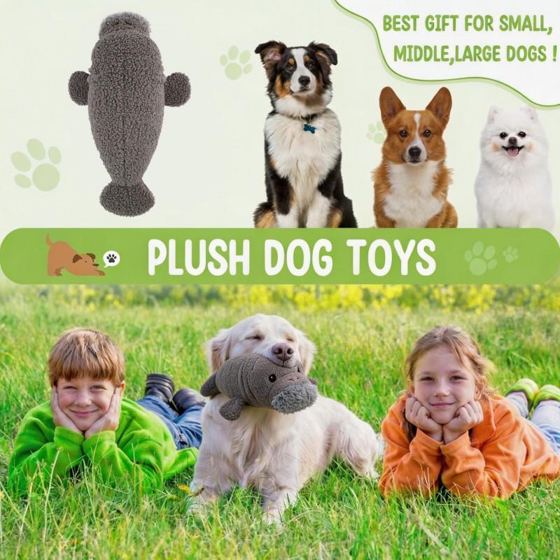Plush Squeaky Dog Toy Mental Stimulation Dental Care - Assorted Animal Shapes