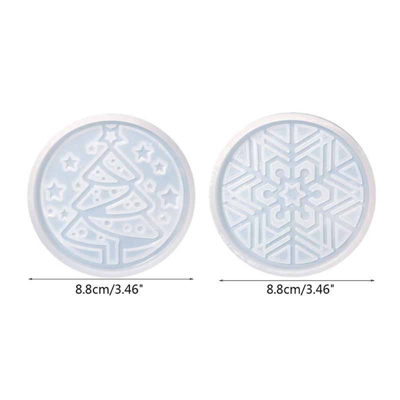 Multifunction Coaster Resin Mold Novelty-Snowflake Cup Mat Silicone Mold Xmas-Tree Coaster Epoxy Resin Mould Table-Decor