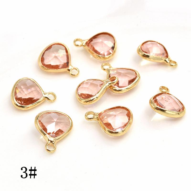 Color-Preserving Rare Earth Glass Copper Teardrop Pendant for DIY Jewelry