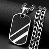 Collier Pendentif Plaque Militaire Acier Inoxydable Émail Noir pour Homme Petit Ami Couleur Dorée Breloque Chaîne Masculine Géométrique Bijoux Punk Cadeau