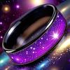 Black-Purple Men's Starry Sky Wedding Ring - High-Quality Electroplated Finish, Perfect Gift
