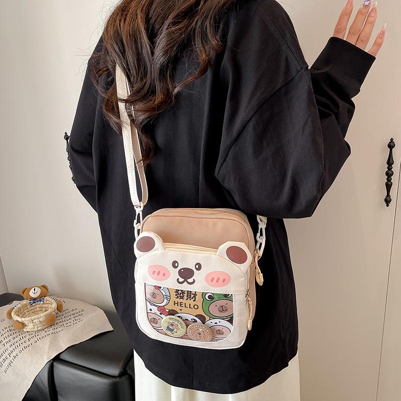 

Women s Mobile Phone Bag Cartoon Small Square Bag Student Shoulder Bag фиолетовый