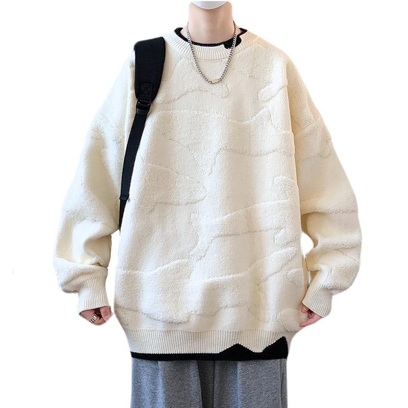 Herren Roter Festlicher Grobstrick Häkelpullover, Winter Zweiteiliger Pullover