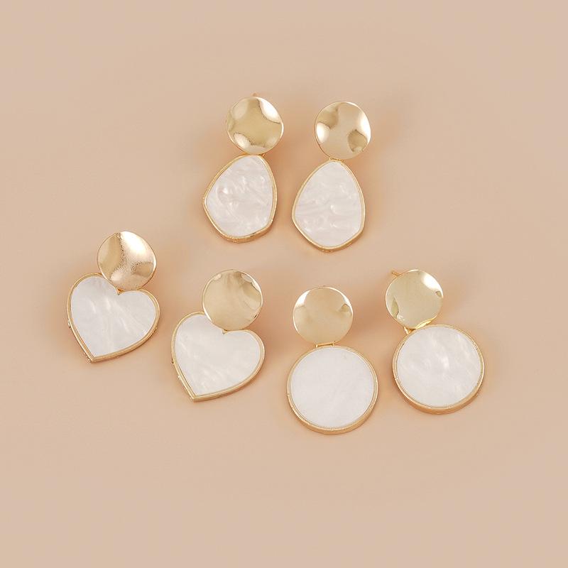 European & American Geometric Love Sequin Earrings – Fashionable & Creative