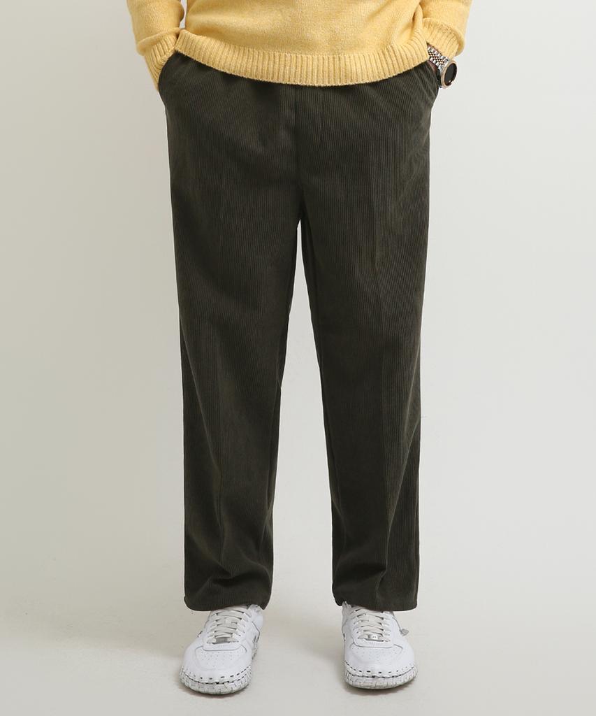 Seuteulaikeu Modern Corduroy Straight Pants (Khaki)