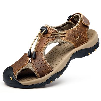 Scarpe da Uomo Estate Nuovi Sandali Taglia Grande 48 Moda Casual Sneakers Outdoor Spiaggia Vera Pelle Romane Nero Marrone Scarpa da Spiaggia