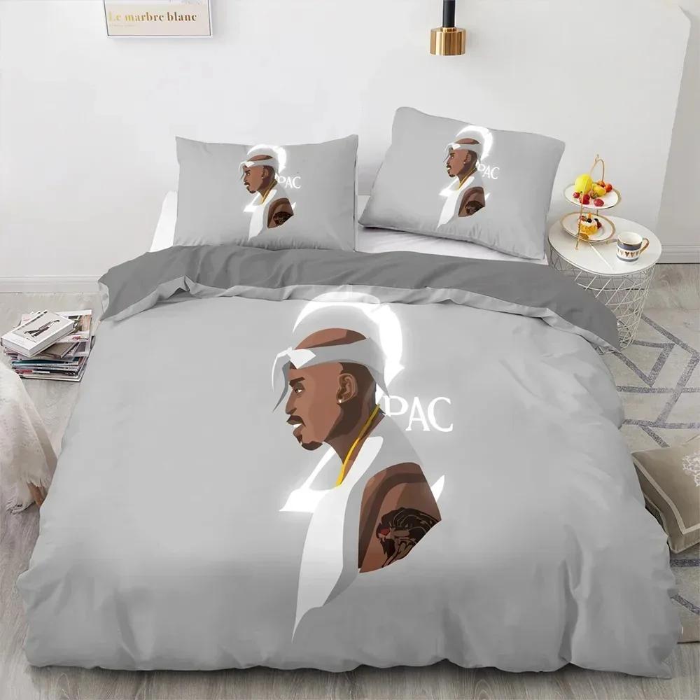 Rapper Tupac Amaru Shakur 3D New Duvet Cover Pillowcase Bedding Set Adult Girl Bedroom Decoration Children Single Double Large
