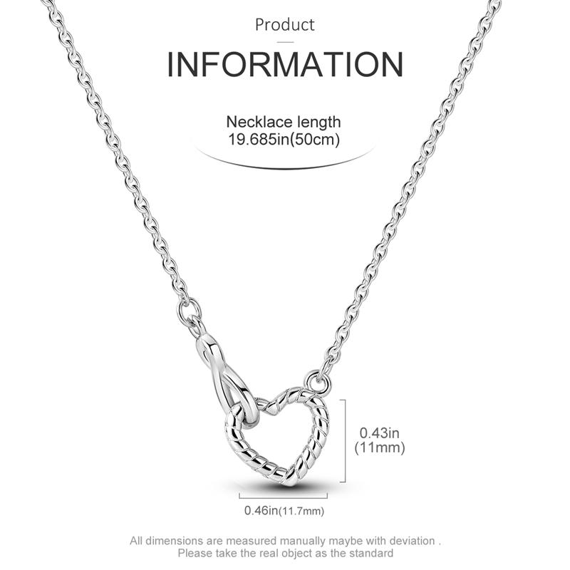 925 Silver Necklaces Heart Simple Irregular Trendy Simple Necklaces for Women Gift Party Jewelry Gift