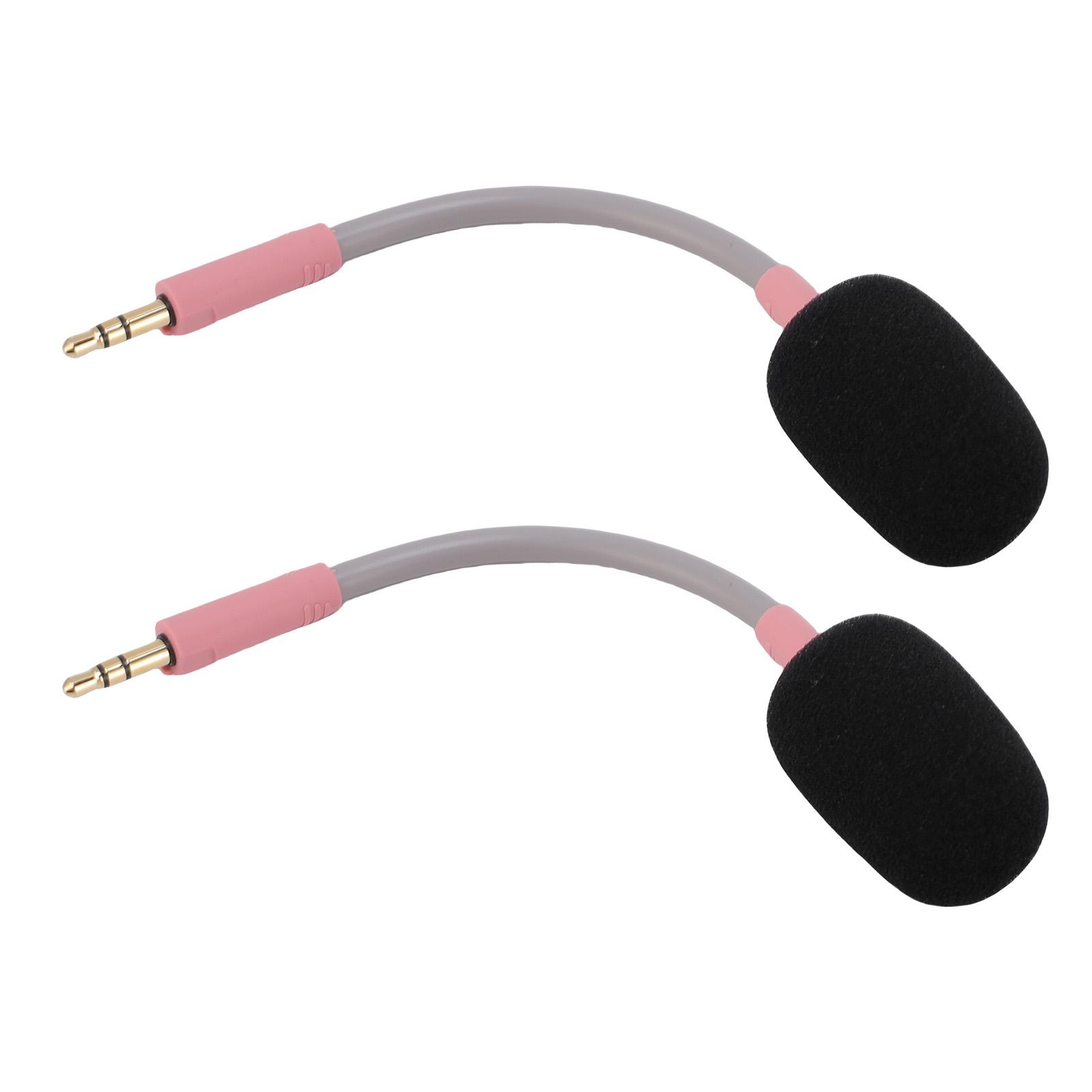 

2 Pcs Microphone Replacement for Razer Barracuda X Headset Noise Reduction 3.5mm Detachable Mic рожевий