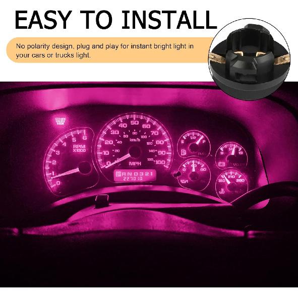 10PCS T10 194 168 147 Car LED Dash Lights, with Twist Lock Socket LED Lights, Car Interior Replacement Bulbs for Trunk Lights, Dome Lights, Dashboard