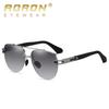 aoron Polarized Men's Large Frame Borderless Sunglasses Fashion Metal Sunglasses Glasses