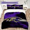 Baltimore Ravens Muster Bettwäsche Steppset Steppdecke Kissenbezug Heimdekoration Geburtstagsgeschenk (1*Bettbezug + 2*Kissenbezug ohne Füllung)