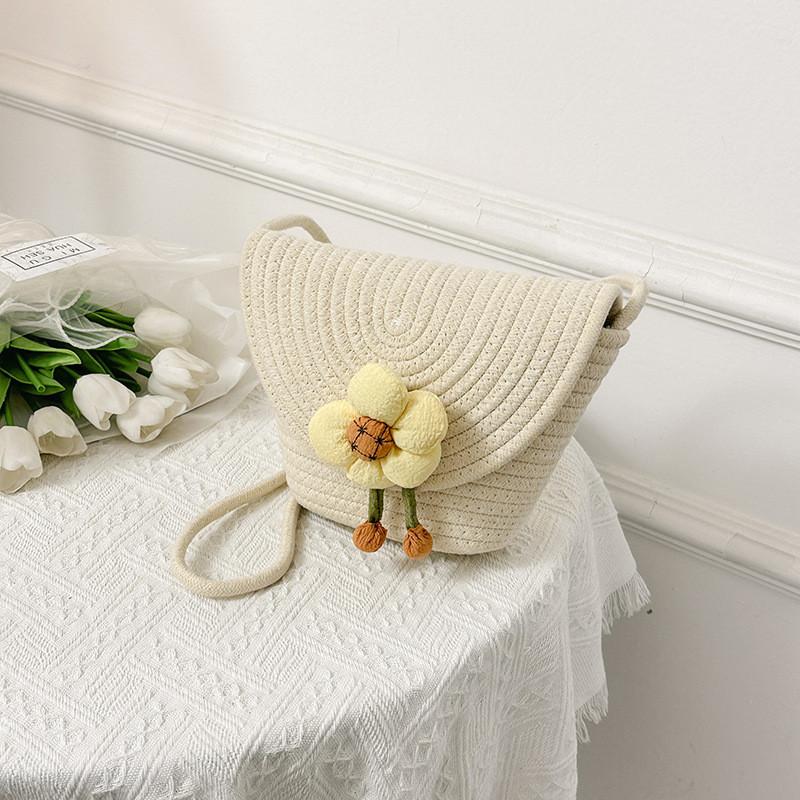 Chic Colorblock Woven Floral Shoulder Bag Ideal For Daily Casual Summer Outfits