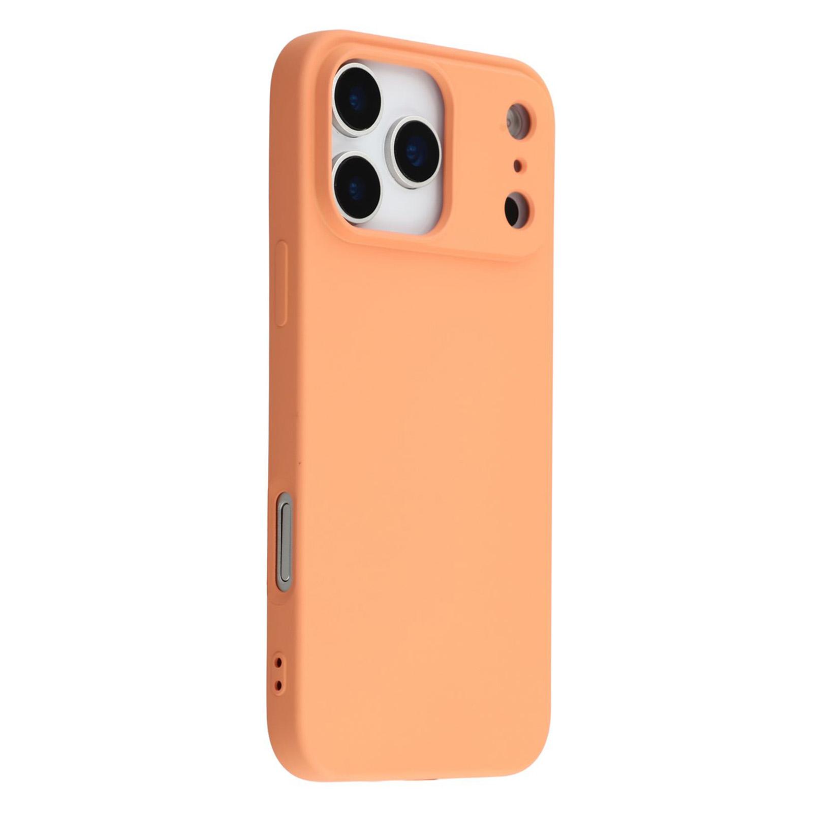 

For iPhone 17 Pro Max TPU Case Soft Fiber Lining Anti-Scratch Phone Cover Orange