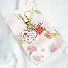 Carnation Keychain Thank You Metal Heart Round Touching Text Selection