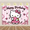 Adorable Hello Kitty Pink Graffiti Streets Printed Tapestry Bedroom Decoration  Celebration Background Design Holiday Party