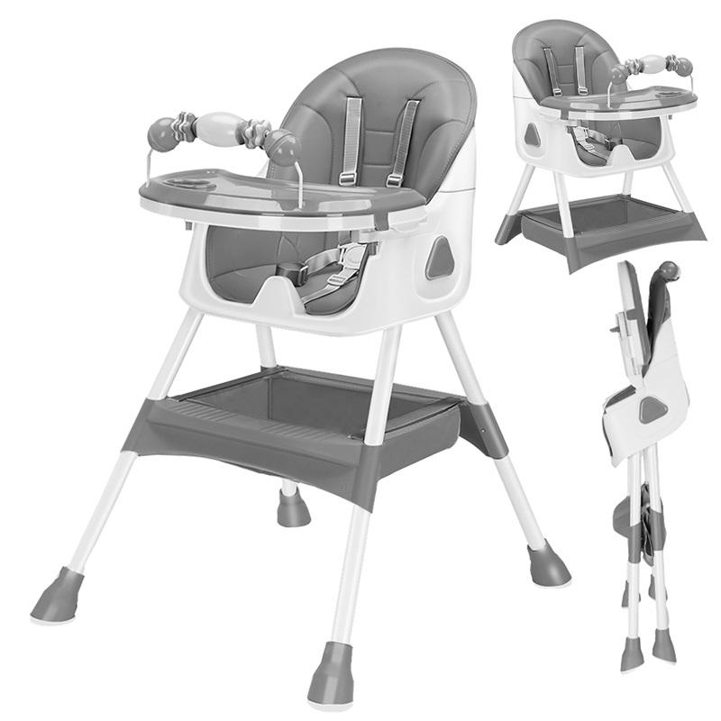 E500 Tragbarer Hochstuhl für Babys – Faltbares Design, Extra-Große Anti-Rutsch-Basis, Abnehmbare Spielzeugstange, Hygienisches Füttern