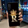 Case For TCL 205 4187D Bumper Black Silicone Shockproof Soft Casing Lucky Exclusive Initial Letter Luxury Crown Pattern Cover